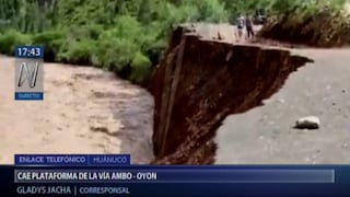Parte de la carretera Ambo-Yanahuanca-Oyón se desprendió por crecida de río en Huánuco