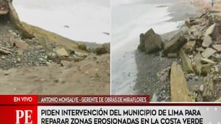 Piden intervención de la Municipalidad de Lima para reparar zonas erosionadas por oleaje en la Costa Verde