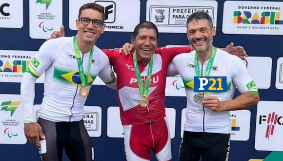 Israel Hilario ganó la medalla de oro en la Copa Brasil de Paraciclismo. (Foto: Twitter/ipdperu)