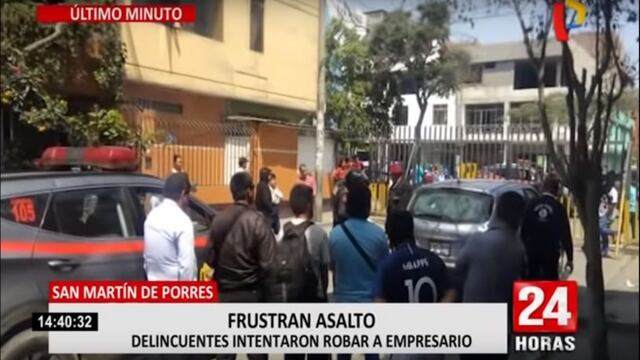 Cliente frustró a balazos asalto en entidad financiera de San Martín de Porres