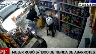 Surco: mujer robó más de S/1.000 de tienda de abarrotes en segundos | VIDEO 
