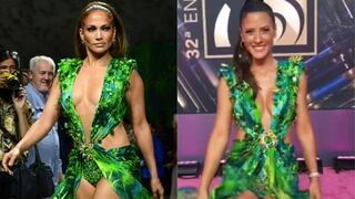 María Pía Copello utilizó el mismo vestido de Jennifer Lopez para la gala de los Premios Lo Nuestro | VIDEO