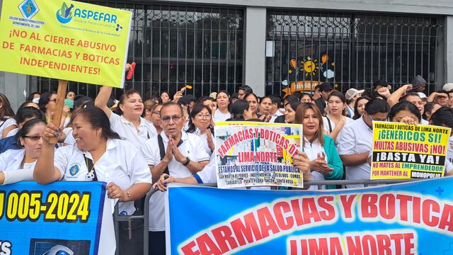 Gremios de farmacias protestan ante Congreso