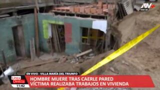 Albañil murió tras derrumbe de pared en Villa María del Triunfo
