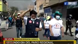 Manifestantes que acatan paro en Huánuco piden presencia del premier para instalar mesa de diálogo