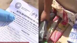 Vecinos de VMT firmaron actas por canastas con 15 productos, pero solo le dieron cinco víveres [VIDEO]