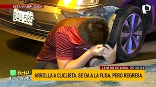 Cercado de Lima: conductor que arrolló a ciclista se dio a la fuga, pero regresó y se puso a llorar [VIDEO]
