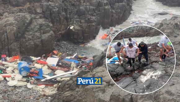 Naufragio en Tacna deja dos pescadores muertos. (Composición)