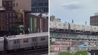 Nueva York: captan a jóvenes caminando sobre el metro en pleno funcionamiento [VIDEO]