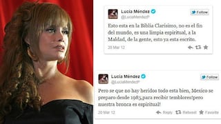 Lucía Méndez: “Sismo en México fue para limpiar la ciudad de gente mala”