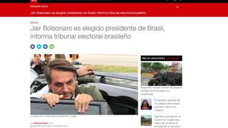 Así informaron los medios del mundo la victoria de Jair Bolsonaro en Brasil