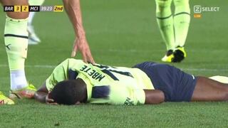 Mbete y Christensen protagonizaron duro choque de cabezas en el Camp Nou [VIDEO]