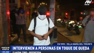 Policía detiene a parejas que pretendían ingresar a hostal de Villa María del Triunfo durante el toque de queda