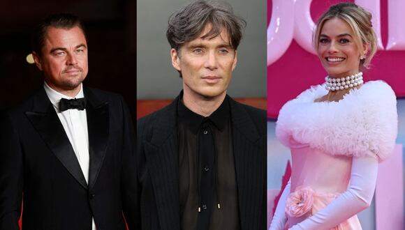 Leonardo DiCaprio, Cillian Murphy y Margot Robbie han sido nominados por sus actuaciones. (Foto: AFP)
