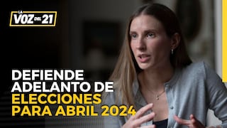 Adriana Tudela defiende postura de adelanto de elecciones para abril del 2024