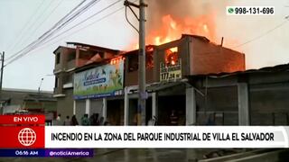 Villa el Salvador: se registró incendio de gran magnitud en zona industrial