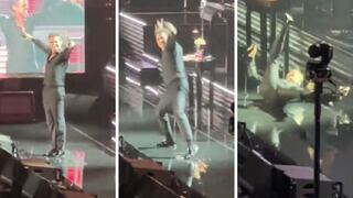Luis Miguel sufre aparatosa caída en pleno show y sigue cantando en el piso [VIDEO]