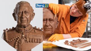 Celebran futura coronación del rey Carlos III de Inglaterra con escultura de chocolate de tamaño real 