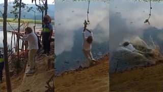 Viceministra de Turismo sufrió estrepitosa caída en laguna El Oconal en Villa Rica [VIDEO]