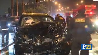 Miraflores: Tres heridos deja choque de taxi contra muro de contención en la subida Armendáriz