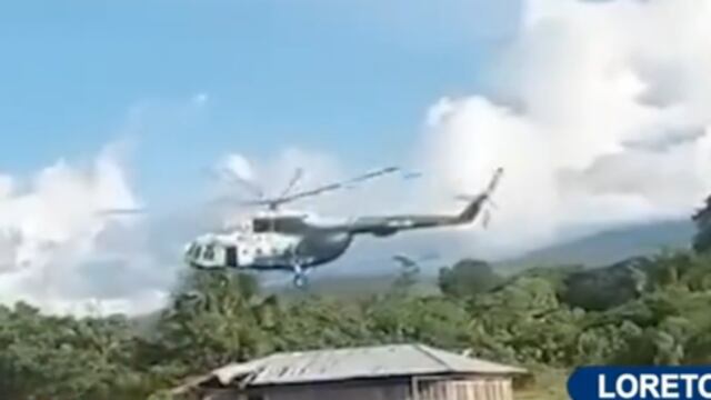 ¡Pudo ser tragedia! Helicóptero con más de 20 policías aterriza de emergencia en Loreto [VIDEO]