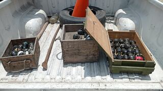 Policía halla 44 granadas de guerra dentro de una caja de madera en Ate [VIDEOS]