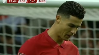 Cristiano Ronaldo falló una clara ocasión de marcar el 1-0 en el Portugal vs. Macedonia del Norte