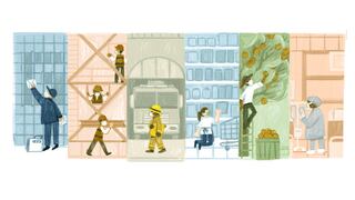 Google rinde homenaje con doodle a los trabajadores en su día