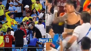 Jugadores de Uruguay se pelearon con hinchas colombianos tras su eliminación (VIDEO)