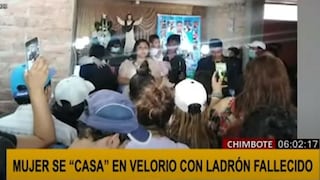Chimbote: mujer celebra su ‘boda’ simbólica en pleno velorio con presunto ladrón fallecido | VIDEO