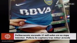 Villa María del Triunfo: Delincuente escondió S/17 mil en su ropa interior [Video]