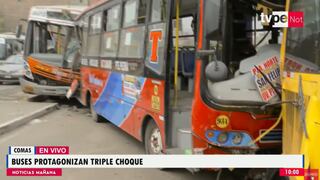 Comas: Buses involucrados en triple choque recibirían multa de 20 mil soles 