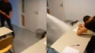 YouTube: Este profesor despertó al 'dormilón de la clase' con un extintor [Video]