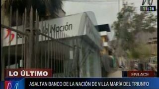Villa María del Triunfo: Delincuentes armados robaron más de S/25 mil al Banco de la Nación