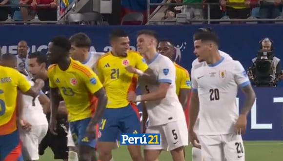 Daniel Muñoz expulsado en semifinal de la Copa América. (Foto: DSPORTS)