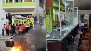 San Martín: violenta turba destroza sede de la Municipalidad de Tocache en sexto día de huelga | VIDEO Y FOTOS