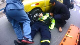 Lince: Taxista ebrio arrastra con su auto unas dos cuadras a un sereno