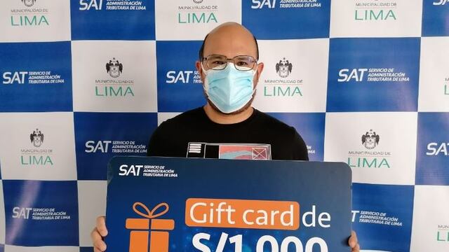 SAT de Lima sorteará 25 gift cards de S/1,000 y S/500 entre los contribuyentes puntuales 