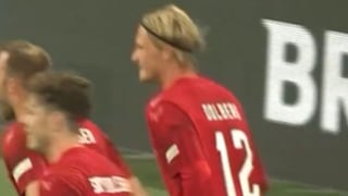 ¡Francia, sin reacción! Goles de Dolberg y Skov Olsen y 2-0 para Dinamarca [VIDEOS]