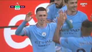 Gol de Foden para el Manchester City con asistencia de Haaland en el 4-0 ante United [VIDEO]