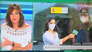 Policía regaña en vivo a reportera por ponerse en peligro cerca del volcán de La Palma