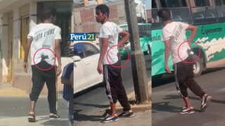 ¡Increíble! Sujeto camina armado como si nada en La Esperanza, Trujillo (VIDEO)