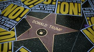 Hombre es apresado por pintar esvástica sobre la estrella de Trump en Hollywood