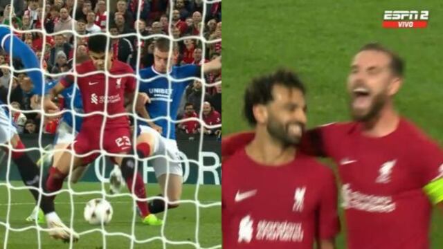 Liverpool vs. Rangers: Salah anotó de penal el 2-0 luego de una falta contra Luis Díaz en Champions League [VIDEO]