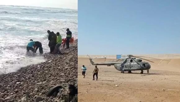 El cuerpo fue recuperado por la Fuerza Aérea del Perú tras el reporte de los pescadores | Pacasmayo Pesquero