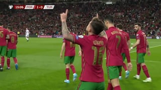 Cristiano Ronaldo celebra: Otávio anotó el 1-0 del Portugal vs. Turquía en repechaje [VIDEO]