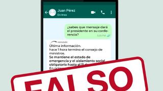 Coronavirus en Perú: Ejecutivo desmiente mensaje que circula en redes sobre la ampliación de cuarentena