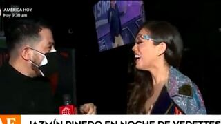 Jazmín Pinedo bromea con reportero al que le cerró la puerta en la cara | VIDEO 