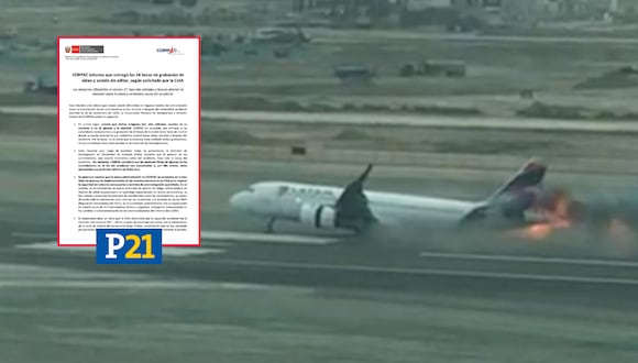 CORPAC emite comunicado sobre accidente en el Aeropuerto Jorge Chávez. (Foto: Composición Perú21)