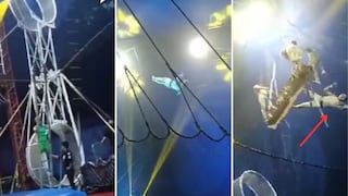 Terror en circo de EEG: trapecista sufrió aparatoso accidente tras caer fuera de las mallas de seguridad
